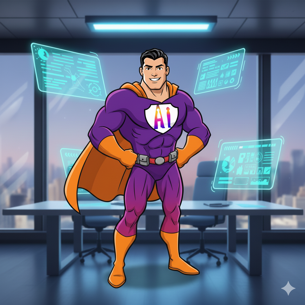 AI Hero standing confident